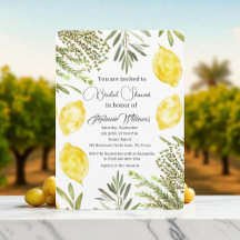 Lemon & Herb Watercolor Bridal Shower Collection