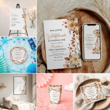 Modern Chic Wildflower 1st Birthday Girl Collectio