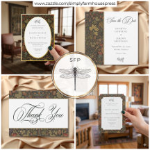 Elegant Vintage Cottage Botanical Fall Wedding