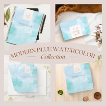 Modern Blue Teal Watercolor