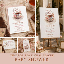 Time for tea vintage floral baby shower collection
