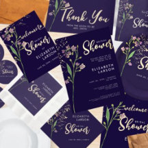 Gold Foil Watercolor Wildflower Bridal Shower