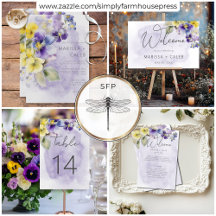 Purple & Yellow Floral Modern Wedding