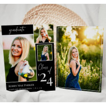 Modern Photo Collage Graduation Announcements
