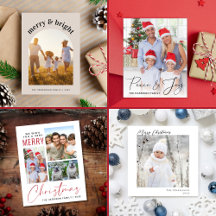 Modern Christmas and New Years Photo Cards