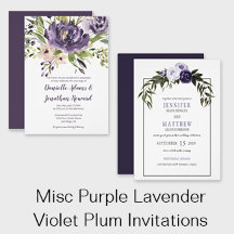 Misc Purple, Lavender, Violet, Plum Invitations