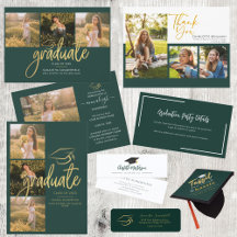 2025 Graduation Party Green Invitations
