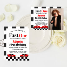 Fast One Red Race Car Boy/Girl 1st Birthday Party 