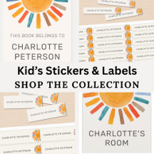 Colorful Sun Kid's Labels Collection