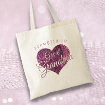 Grandparent Pink Sparkly Faux Glitter Heart Script