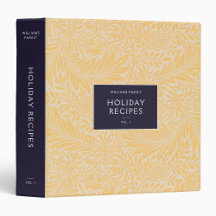 Holiday Recipe Binder Kit   Vintage Gold Floral
