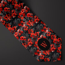 Watercolor Black Backed Floral Neckties