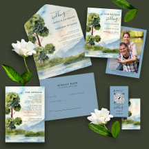Lake Evergreen Watercolor Wedding Suite