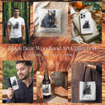 Black Bear Woodland Art Collection