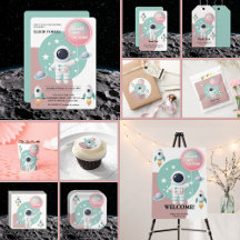 Modern Pastel Space Explorer Baby Shower 