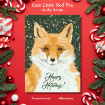 Cute Little Red Fox - digital drawing.