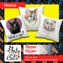 Pillows with cats portraits