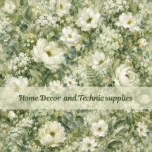 Sage Green Romantic Bloom Home Décor