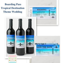 Boarding Pass Tropical Destination Theme Wedding