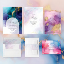 Elegant Flowing Alcohol Ink Wedding Charm