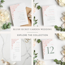 Lovebirds Blush Pink Secret Garden Wedding