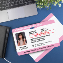 Child Safety Emergency ID Card