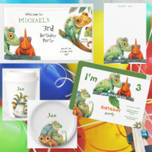 Funny Lizard Young Boy Birthday Party