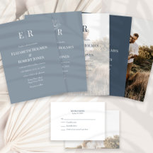 Dusty Blue Monogram Wedding Collection