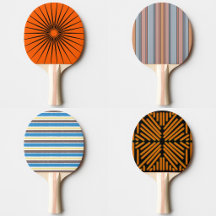 Ping Pong Paddles With Lines Plaid And Stripes