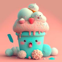 Kawaii ice cream cup