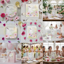 Bridal Shower Whooping Crane with Anemones