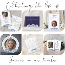 Blue hydrangeas funeral memorial service suite