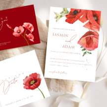 Crimson Red Poppies Wedding