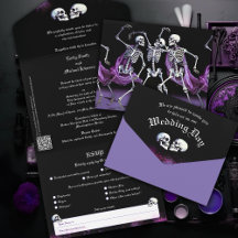 Dancing Skeletons Purple Gothic Wedding