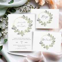 Green & Gold Eucalyptus Wreath Wedding Collection