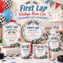 First Lap Vintage Race Car 1st Birthday Party 