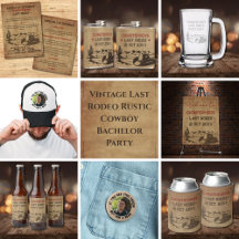 Vintage Last Rodeo Rustic Cowboy Bachelor Party