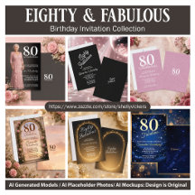 80 & Fabulous Birthday Invitation Collection