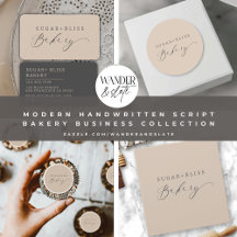 Modern Handwritten Script Bakery Business Brown