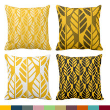 Leaf Patterned Pillows - Living-room