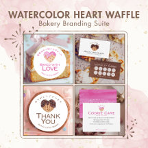 Heart Chocolate Waffle Bakery Branding Suite