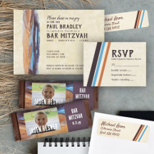 Caramel Beige, Eggplant Purple, Blue Bar Mitzvah