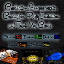 Graduation Invites/Party/Thank You Colors w/ Black