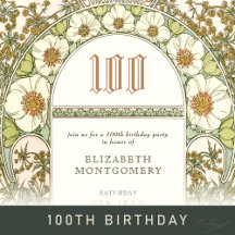 100th Birthday Invitations (editable Age)
