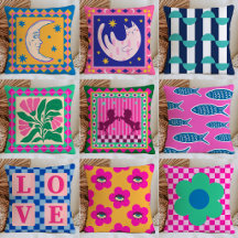 Dopamine Aesthetic Maximalist Throw Pillow Set 2