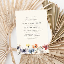 Boho Watercolor Wildflower Wedding