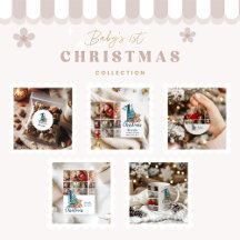 Photo Blue Teddy Baby 1st Christmas