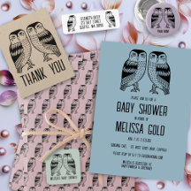 Twin Owls Baby Shower Collection