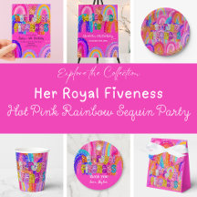 Royal Fiveness Hot Pink Rainbow Sequin Collection