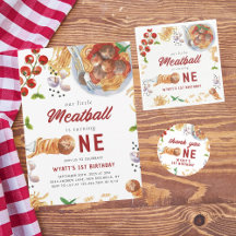 Watercolor Meatball First Birthday 2025 Collection